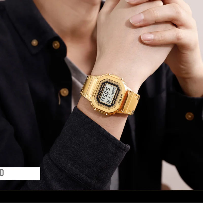 Baratos Relojes deportivos relojes digitales Led electrónicos para hombre relojes de lujo para hombre reloj resistente al agua reloj Masculino reloj SKMEI