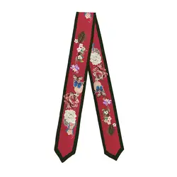 Благородный Красный дворец Стиль узкий длинный шарф оголовье колье сумка шарфы небольшой шейный платок оригинальные аксессуары CJ58