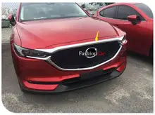Для Mazda CX-5 2017 ABS Хром Передняя Двигатели для автомобиля крышка капота Стикеры Отделка 1 шт. Тюнинг автомобилей аксессуары