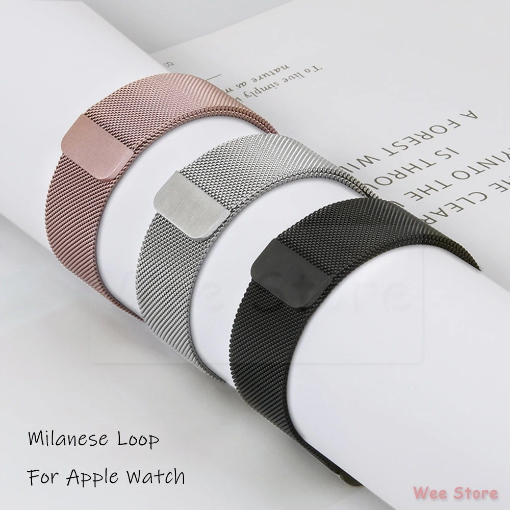 Миланский Браслет-петля, браслет из нержавеющей стали для Apple Watch, серия 1, 2, 3, 4, Браслет-ремешок для iwatch серии 38 мм, 40 мм, 42 мм, 44 мм