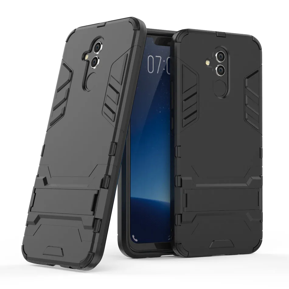 Сверхпрочный армированный чехол-накладка для Huawei Mate20 Lite 2 в 1 жесткий и мягкий