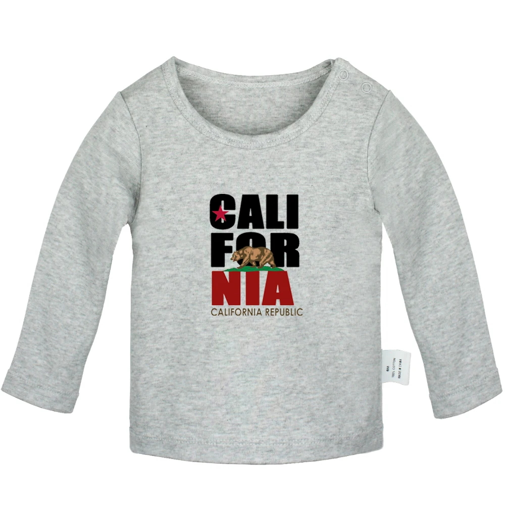 Famous Call For NIA California Republic Ain't NO.1 99 problems Design Newborn Baby T-shirts Toddler color Long sleeve Tee Tops | Детская