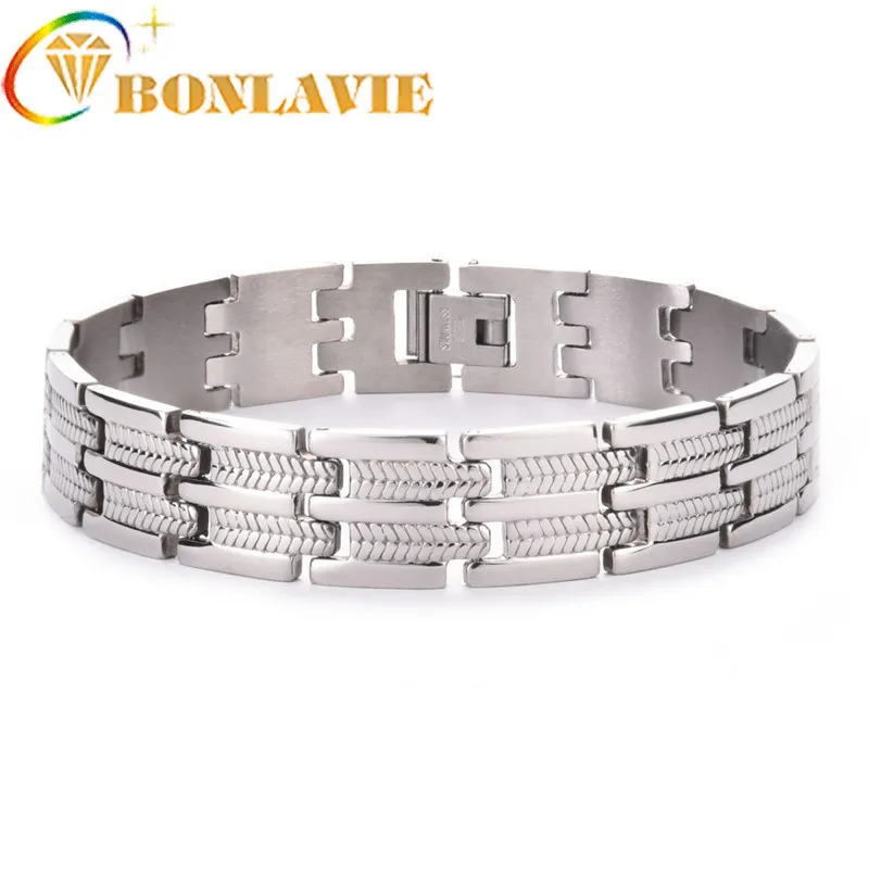 

New Arrival Sliver Color Simple Design Stainless Steel Bracelets & Bangles Magnetic Health Care Women Men Jewelry