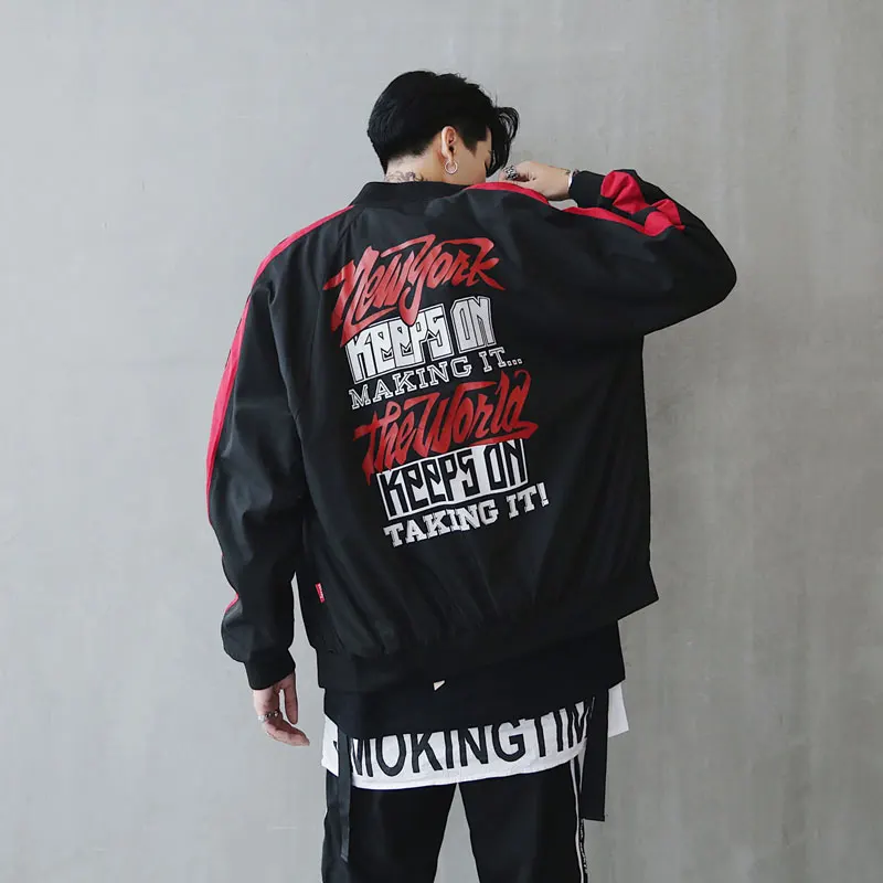 Bomber Jacket Men Pilot Printed Streetwear  (3)
