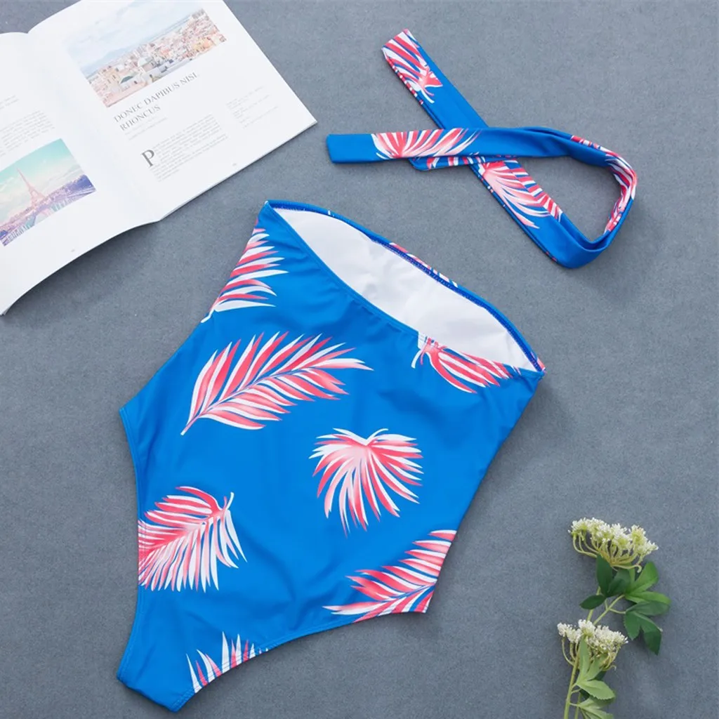 Модный женский сексуальный бикини с принтом пляжный купальник бандаж монокини