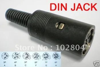 

DIN Jack Female Connector 4 Pin or 5 Pin 6 Pin 7 Pin 8 Pin with Plastic Handle 100 pcs per Lot
