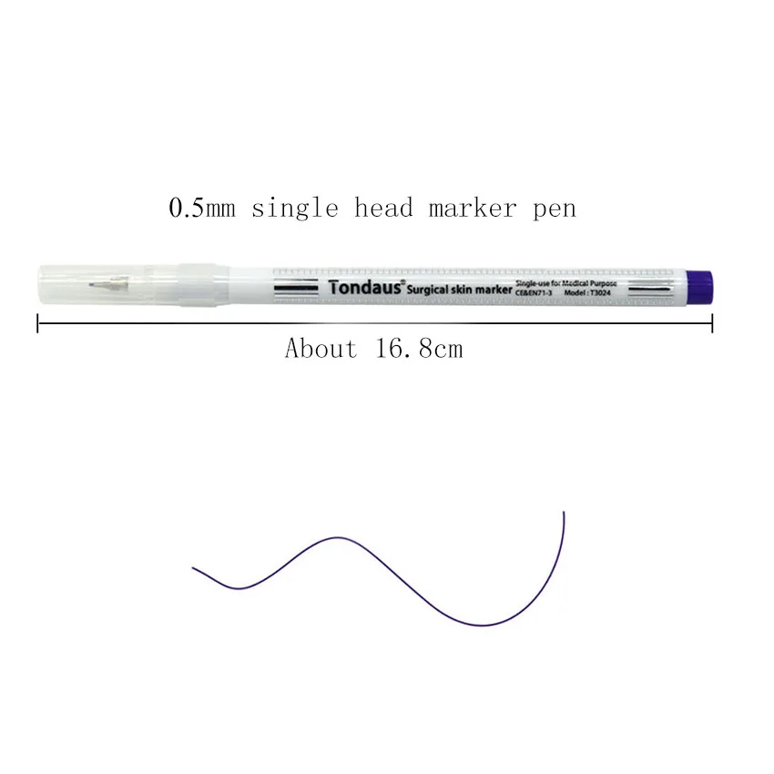 Tattoo Marker Pen with Ruler Eyebrow Permanent Makeup Piercing Body Art Sterilized Surgical Position Measure Scribe Tools Supply