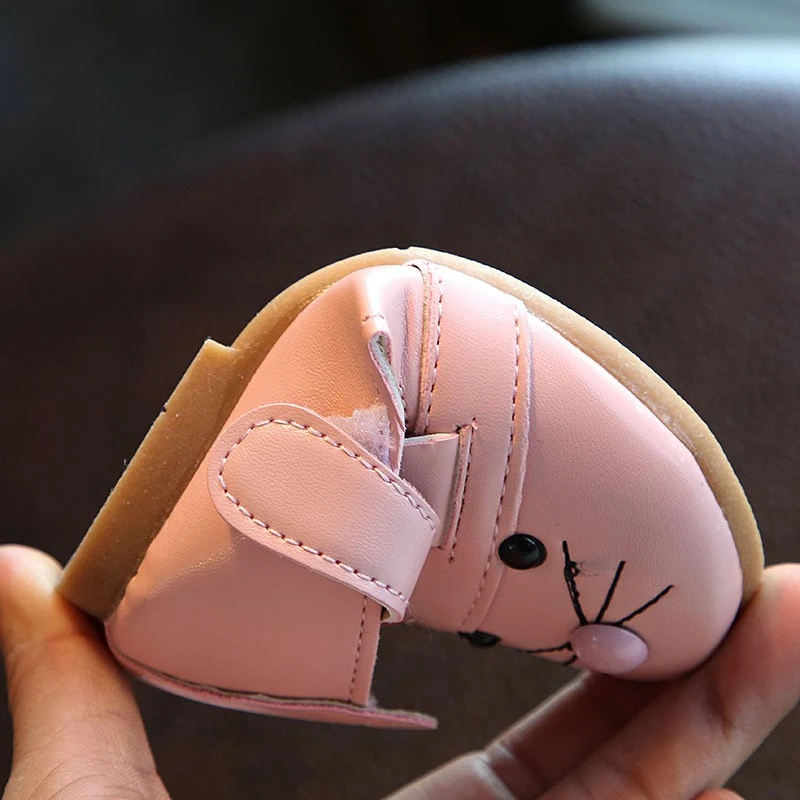 5 Baby Girl Shoes Kids Spring Autumn Casual Shoes Cartoon Cat Magic Stickers Infant Baby Cute Girl Princess Non-Slip Baby Shoes