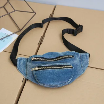 

Retro Denim Belt Bag Fashion Female Waist Fanny Pack Casual Women Chest Bag Girl Shoulder Messenger Porse Pochete Heuptas