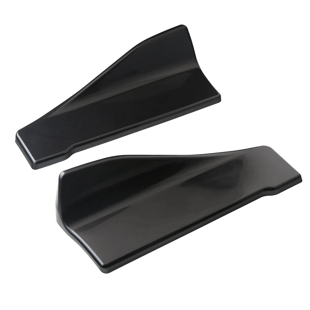 1 Pair 35cm Car Universal Rear Bumper Spoiler Vehicle Back Lip Wrap Angle Black Car Styling