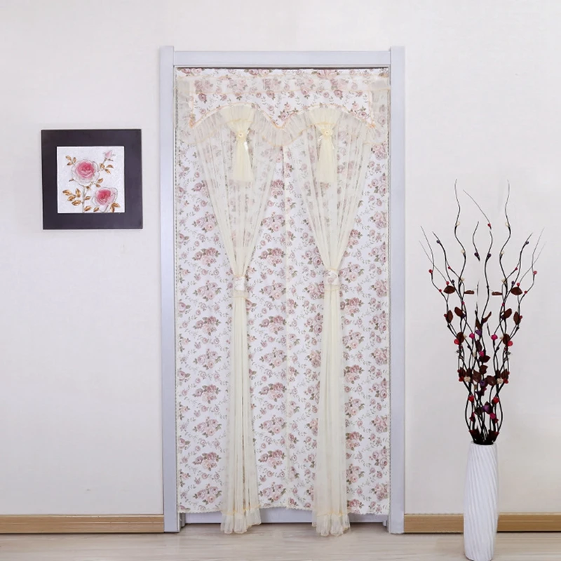 

Summer Double Layer Lace Yarn Curtain Anti-mosquito Curtain Partition Long for Home Bedroom Door Hanging Human Health