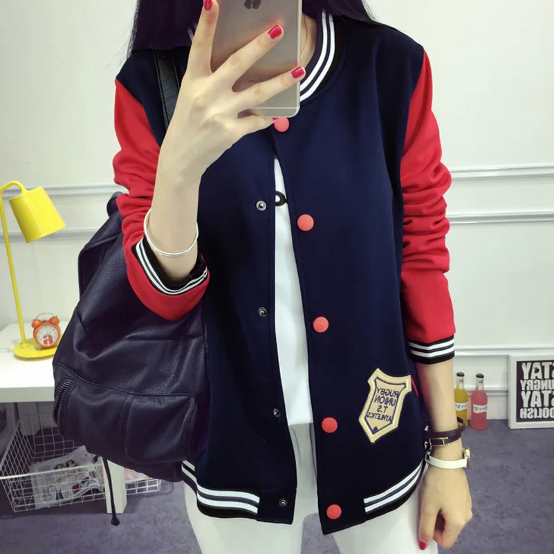 incredible New Women Baseball Jacket Coat Long Sleeve Coat Feminina Baseball Tops hoodies Plus Size 5XL Outwea