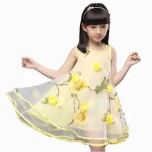 2018 Summer Clothes for Teen Girls Baby Kids 3D Flower Party Dress Children's Gown Dress For Age 3 4 5 6 7 8 9 10 11 12 Years
