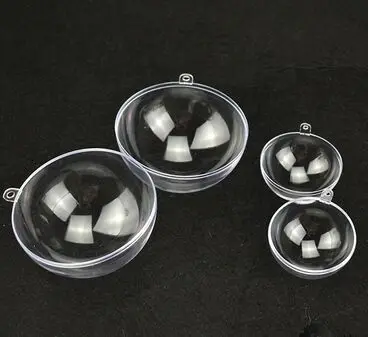 

100pairs Types 4cm-12cm Transparent can open Plastic Christmas Clear ball Romantic Design Xmas Decorations / Wedding gift