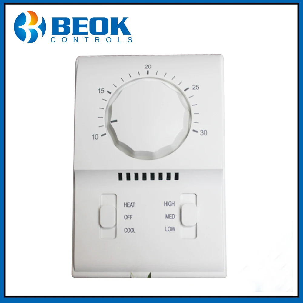 TXM20 AC220V Room Thermostat, Fan Coil Thermostat Working with 3 Speed