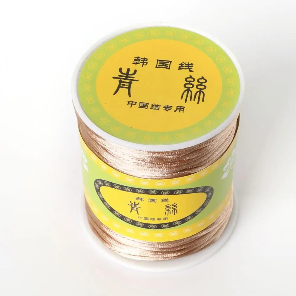 1,5 мм 70 м/рулон смешанный нейлоновый атласный корейский Завязывающийся шелковистый шнур макраме Плетенный бисером браслет нить рукоделие ткачество ремесла - Цвет: Khaki