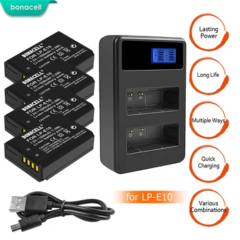 

bonacell 1.6Ah Bateria + LCD Dual Charger LP-E10 LP E10 for Canon Rebel T3 T5 T6 Kiss X50 Kiss X70 EOS 1100D EOS 1200D EOS 1300D