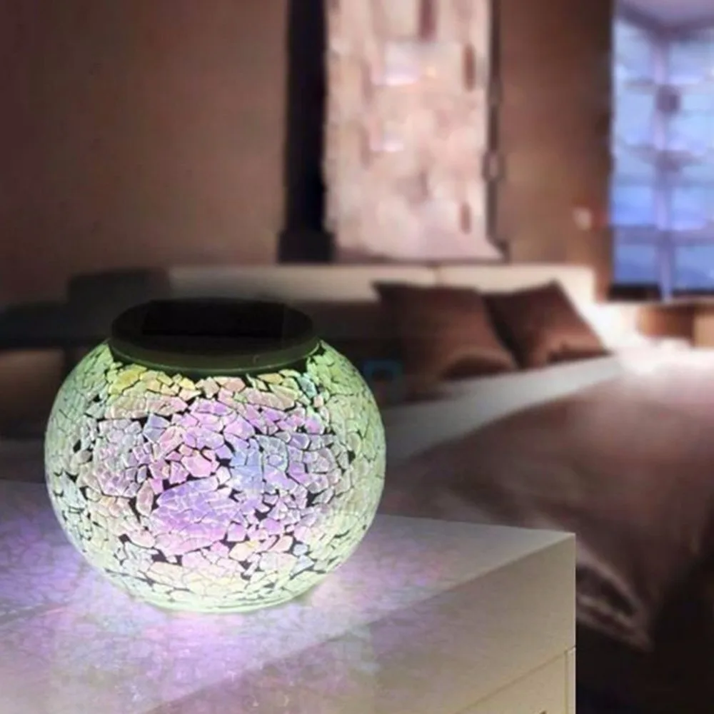 Solar Powered Mosaic Glass Ball Light 34