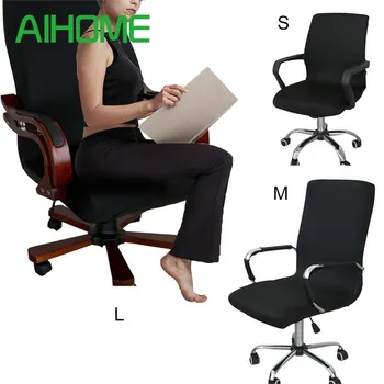 

Modern Spandex Computer Chair Cover 100% Polyester Elastic Fabric Office Chair Cover 4 Colors 3 Size Easy Washable Removeable