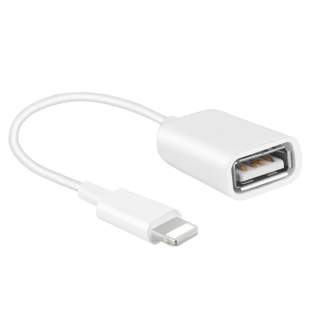 

OTG 8 pin for iPhone Mobile Phone USB Adapter Cable Connect to Headphone with USB Flash Disk for IOS 12 OTG Adapter for IOS iPad