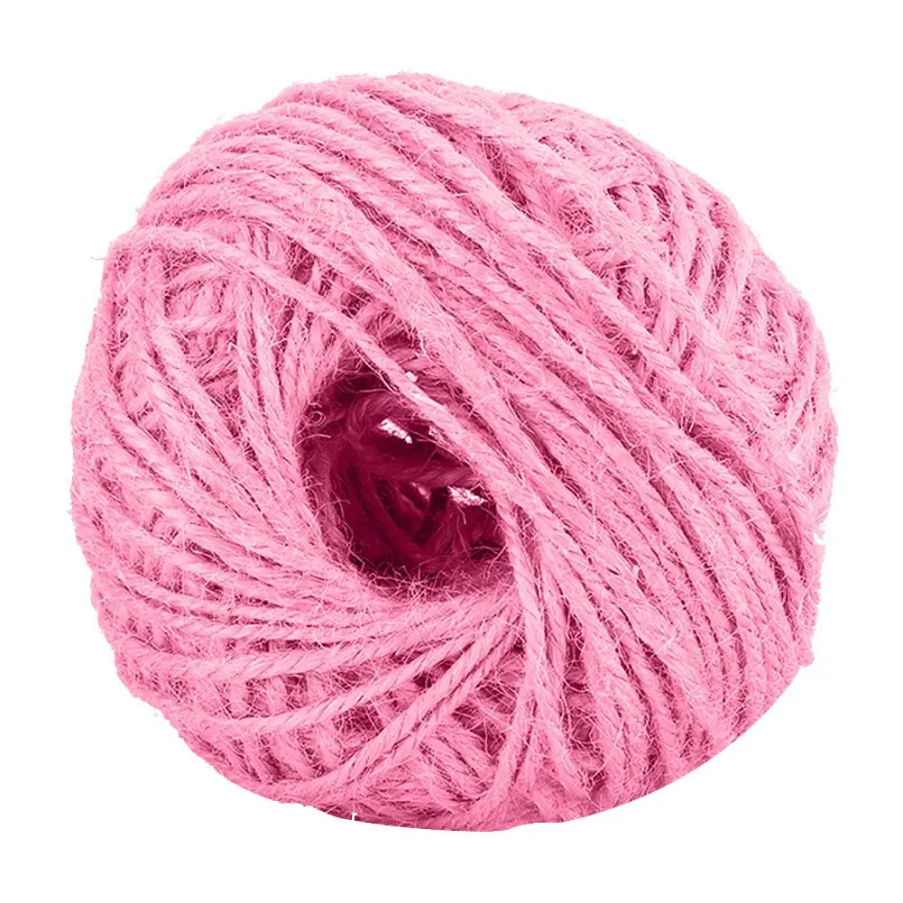 Rose red 50 м DIY красочная пеньковая веревка шариковая рулон льняная нить подарочная упаковочная веревка модные DIY украшения - Цвет: Rose red