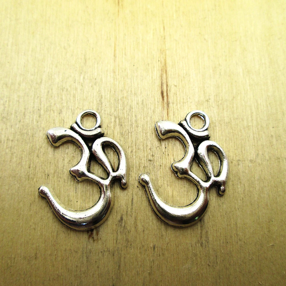 15 PCS-23x28mm OM подвески для йоги Ohm Aum Символ Подвески e DIY ожерелье/браслеты античный