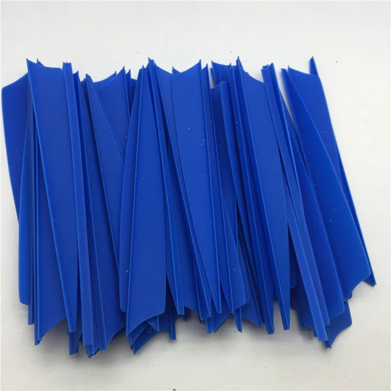 

50 PC / 4 " Blue Shield Cut Shape Feather Hunting Arrow Blade Accessories With Feather Plastic Arrow Feather