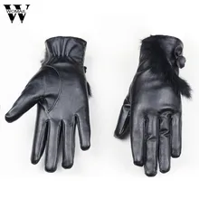 Мода г. Для женщин женские зимние теплые кожаные водительские мягкая подкладка перчатки варежки
