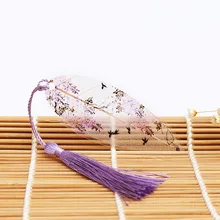 1 шт. Глициния облако натуральное дерево ручной работы вены закладки Китайский ветер китайской живописи Глициния Цветок Ласточка закладки