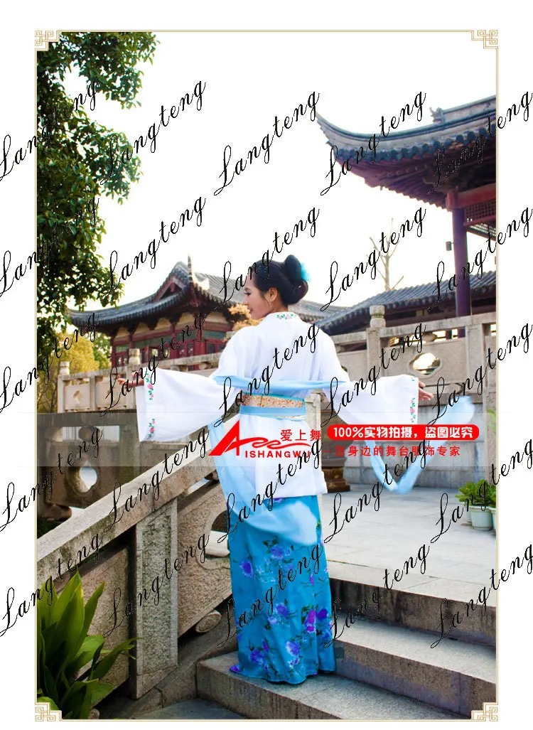 Новая Древняя китайская одежда костюм женские хлопковые принты Hanfu костюмы для танцев