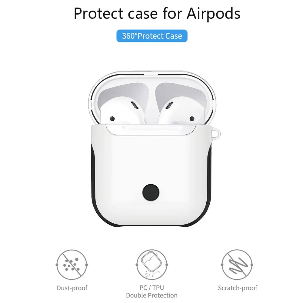 

WIWU TPU/PC Wireless Earphone Case for Airpods Waterproof Protective Case for Air Pods Charging Box Shockproof Carry Case