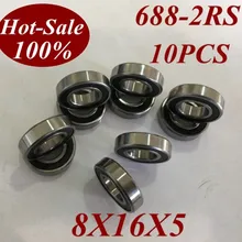10 шт. 688RS 688 2RS 688RZ 688-2RZ 688-2RS 8X16X5 мм миниатюрный шариковый подшипник s высокоскоростной миниатюрный микро шариковый подшипник