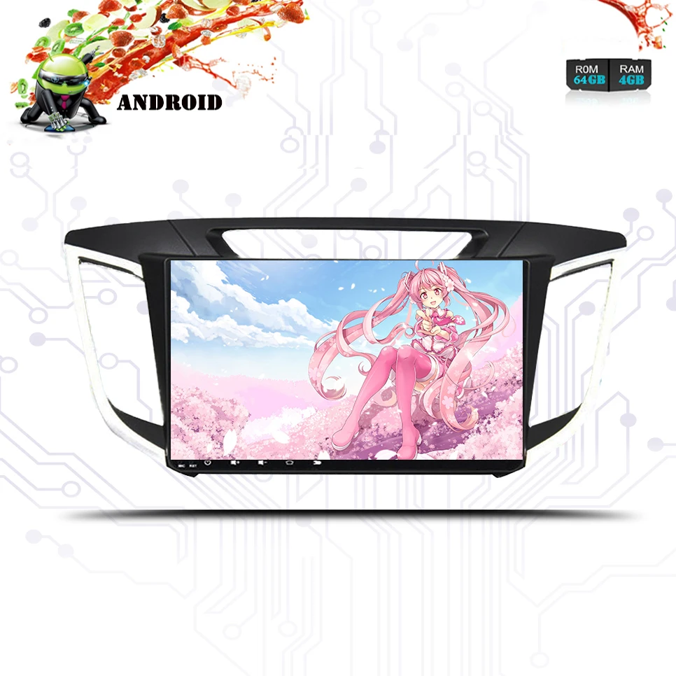 Top HD IPS car music video dvd player for hyundai IX25 CRETA 2014 2015 2016 2017 2018 android 9.0 px5 4GB 64GB wifi bt swc dab sd 4