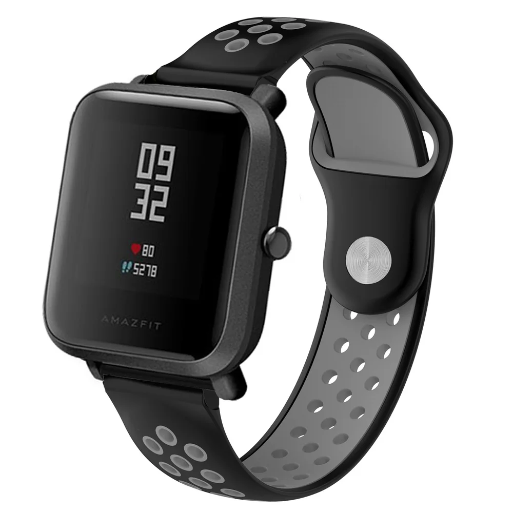 Силиконовый спортивный ремешок для Huami Amazfit Bip GTS Stratos 2 3 Pace 2 s, ремешок для часов, аксессуары, ремень, браслет, ремни, браслет