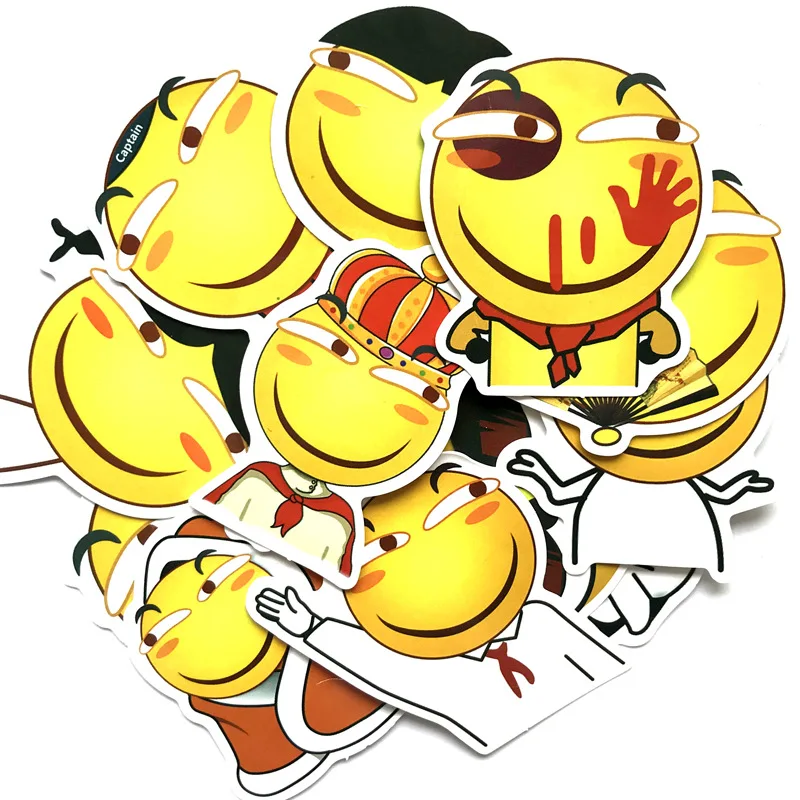 Hot 12pcs Cute Cute Expression Pack Graffiti Sticker Notebook Motorcycle Dead Fly Blue Light Easy To  Tear  Waterproof  Stickers