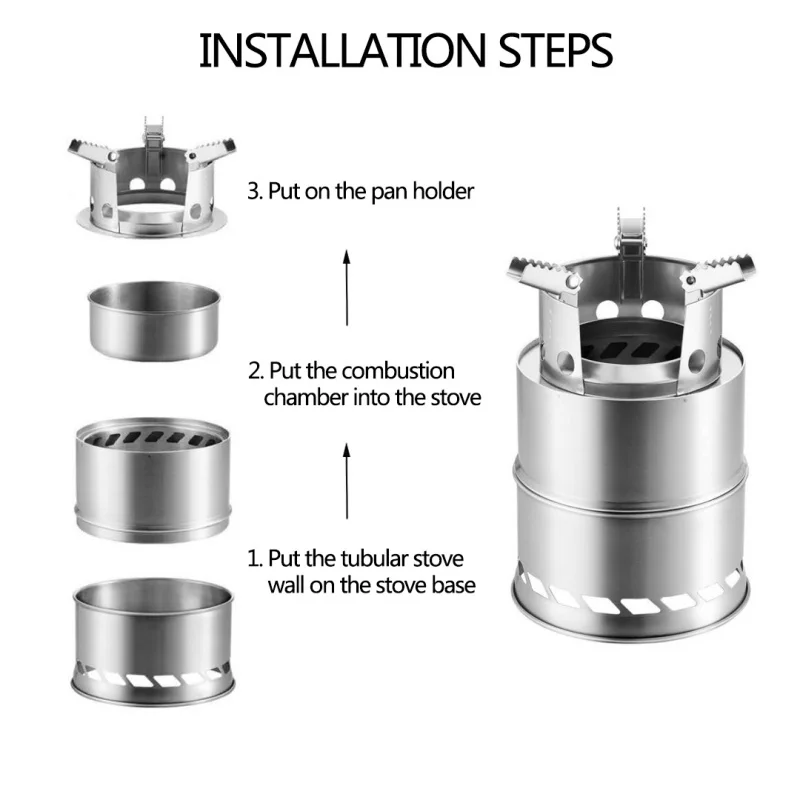 Открытый Пикник барбекю из нержавеющей стали складная деревянная плита Щепка спиртовая плита Кемпинг плита для пеших прогулок альпинизмом