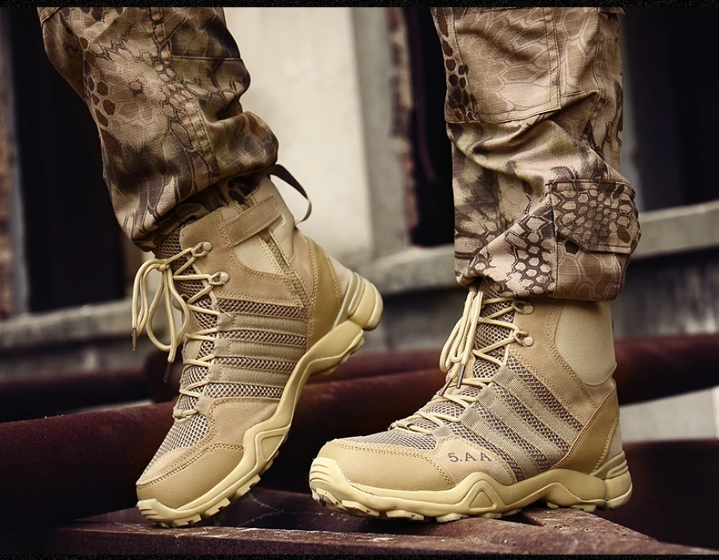 DESERT RAM Brand Men's Boots Winter Men Chukka Military Combat Boots Leather Desert Work Safety Shoes Tactical Army Ankle Boot (9)