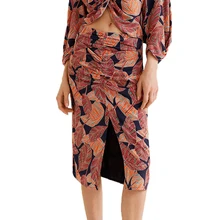 Летние юбки женские повседневная юбка с высокой талией розовая длинная юбка женская одежда с принтом