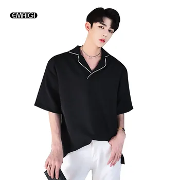 

Men Women Pajamas Style Casual Pullover Shirt Male Streetwear Fashion Short Sleeve White Black Tee Shirts