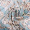 [BYSIFA] 100% Silk Chiffon Scarf Female Brand Leaves Design Grey Khaki Long Scarves Beach Shawls Fall Winter Women Neck Scarves 3
