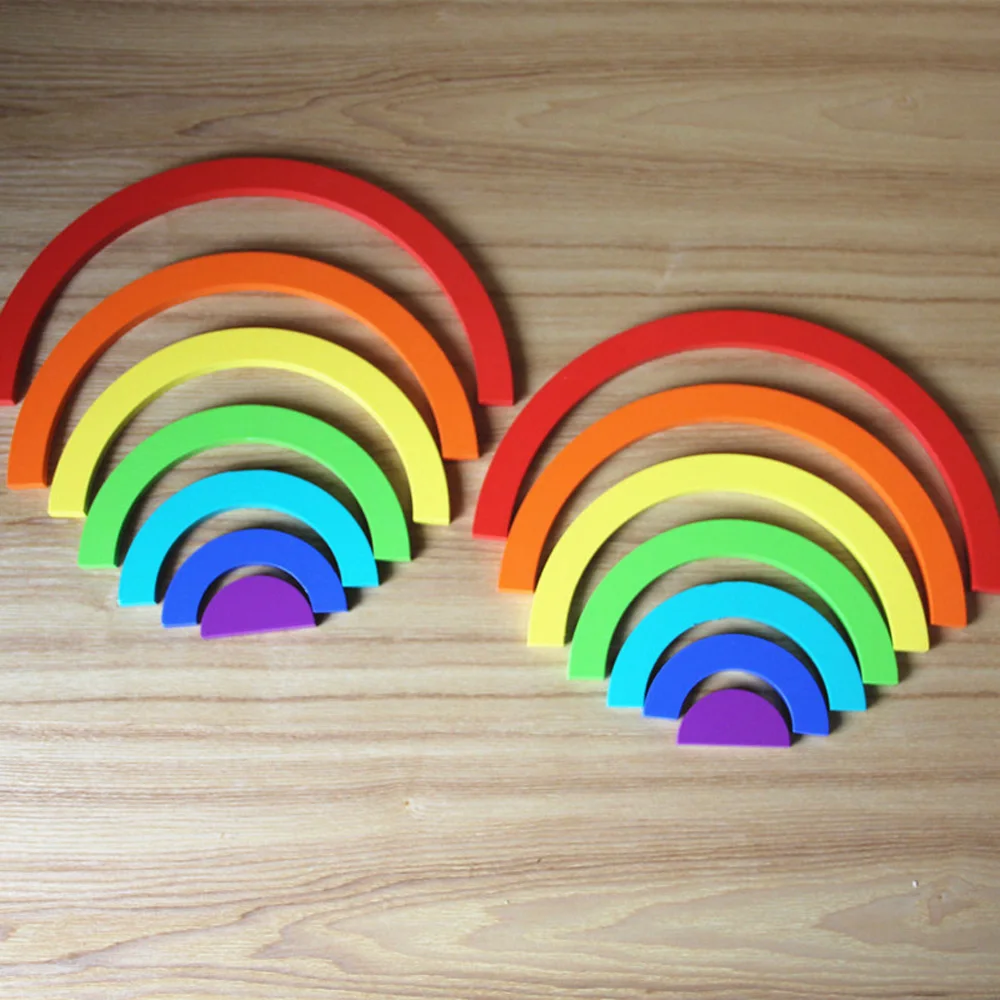 14Pcs/Set Colorful Wooden Blocks Toys For Children Creative Rainbow Assembling Blocks Toys Oyuncak Montessori Brinquedos 14Pcs/Set Colorful Wooden Blocks Toys For Children Creative Rainbow Assembling Blocks Toys Oyuncak Montessori Brinquedos