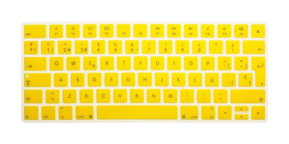Испанские буквы ЕС макет беспроводной клавиатуры наклейки для Apple новая волшебная клавиатура 2 релиз в году клавиатуры кожи Обложки - Цвет: Yellow
