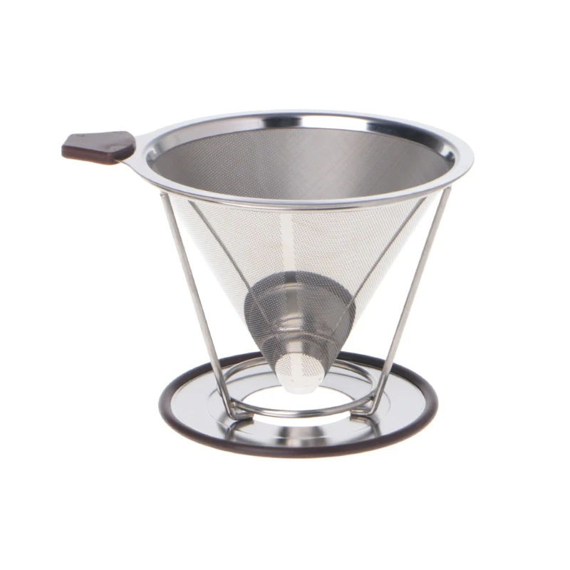 

Manual Drip Coffee Filter Stainless Steel Strainer Reusable Metal Cone Funnel