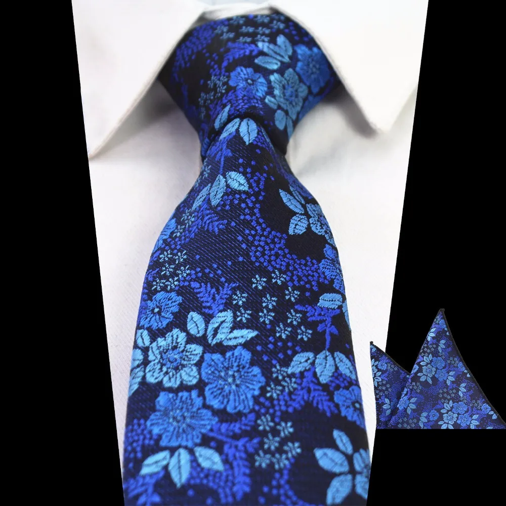 Ricnais дизайн 7 см Шелковый мужской галстук набор красный синий жаккардовый Карманный квадратный галстук набор тонкий узкий галстук костюм для мужчин Свадебная вечеринка
