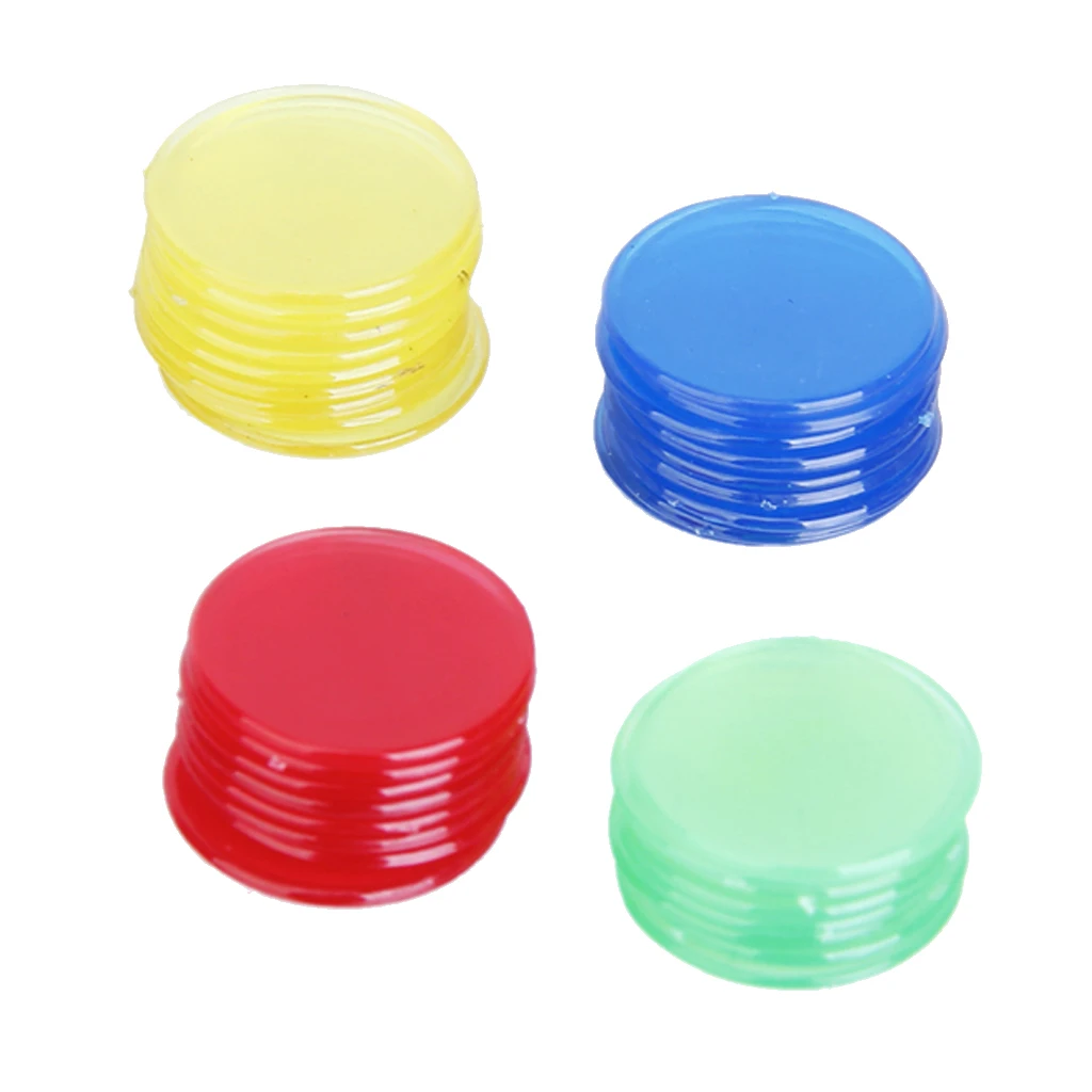 100 Pcs PRO Plastic 3/4 inch Bingo Poker Games Chips for Board Game Entertainment Party Red/Yellow/Blue/Green 0.78inc 100 Pcs PRO Plastic 3/4 inch Bingo Poker Games Chips for Board Game Entertainment Party Red/Yellow/Blue/Green 0.78inc