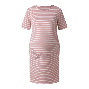 

Women's Maternity Bodycon Ruched Casual Dress For Daily Wearing Or Baby Shower Pregnancy Dress Summer Vestido Lactancia