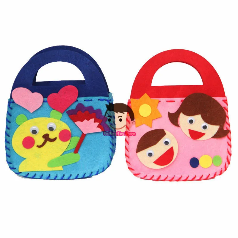 Non-Woven Fabric DIY Handbag Children Craft Toy Mini Bag Cartoon Animal Children Handbags craft toys