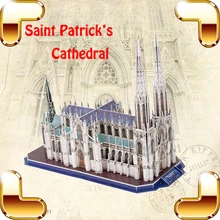 Подарок на год собор Святого Патрика 3D Puzzle модель здания всемирно известный Структура DIY образования Игрушечные лошадки IQ игры Обучающие игрушки