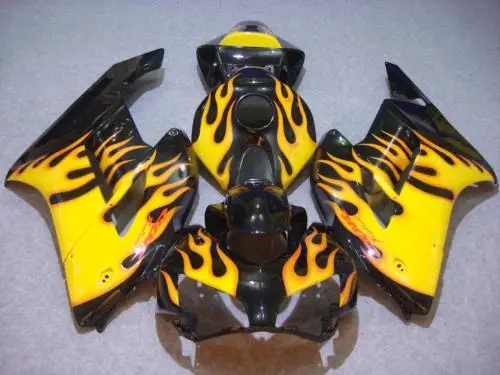 

Motorcycle Fairing kit for HONDA CBR1000RR 04 05 CBR 1000RR 2005 2004 cbr1000rr ABS yellow flames black Fairings set+7gifts HS35