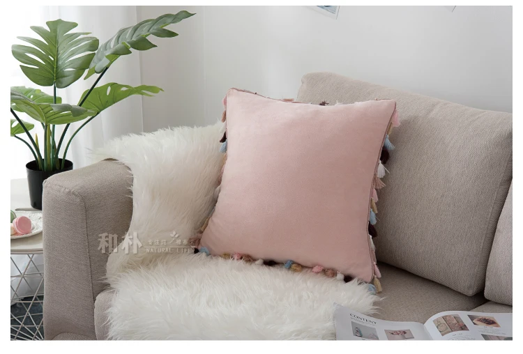 Rzcortinas чехол для подушки для дивана розовый чехол для подушки 45x45 см декоративная наволочка для подушки с Ленточки декоративная наволочка стул Декор